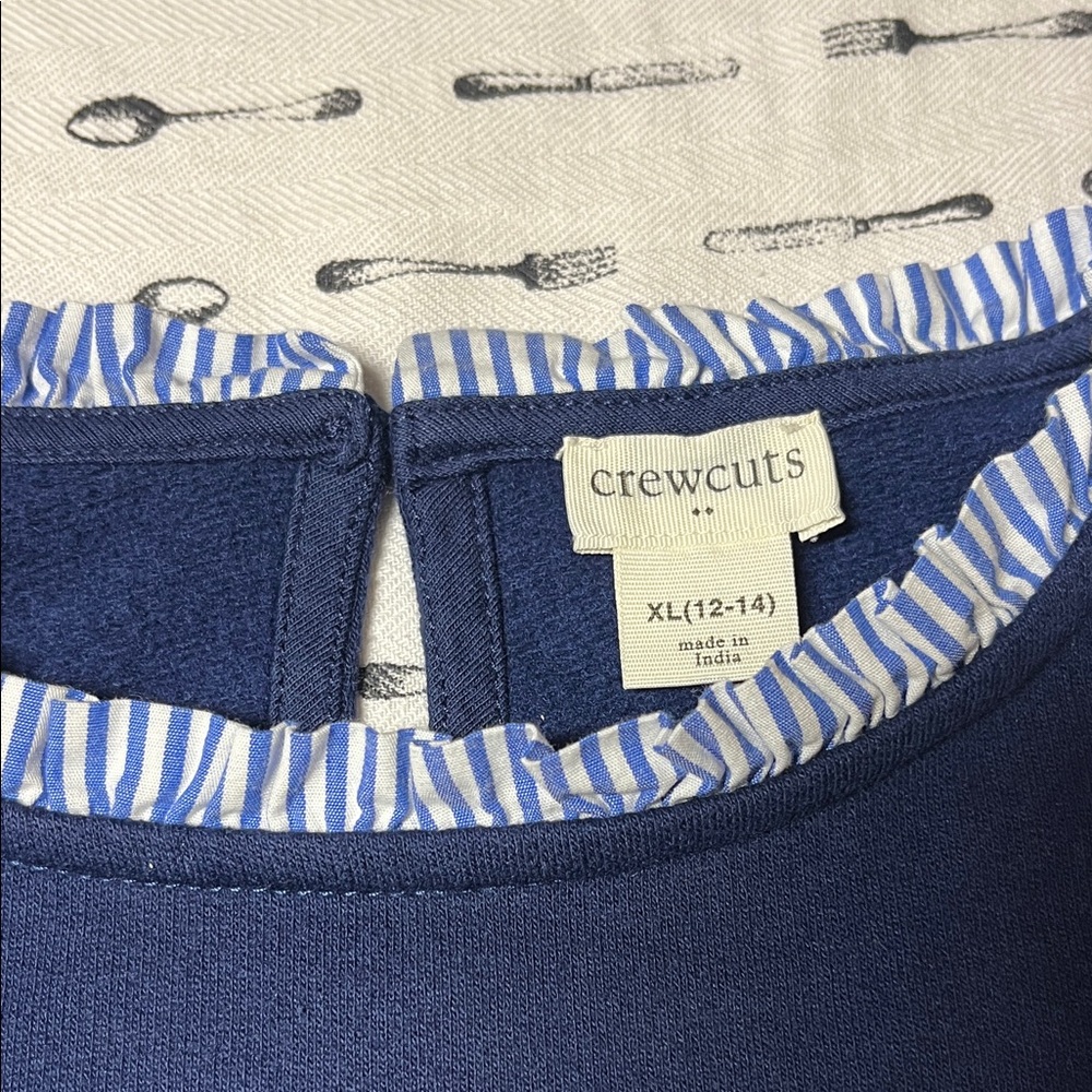 Crewcuts Navy Ruffle Sweatshirt - Picture 2 of 4